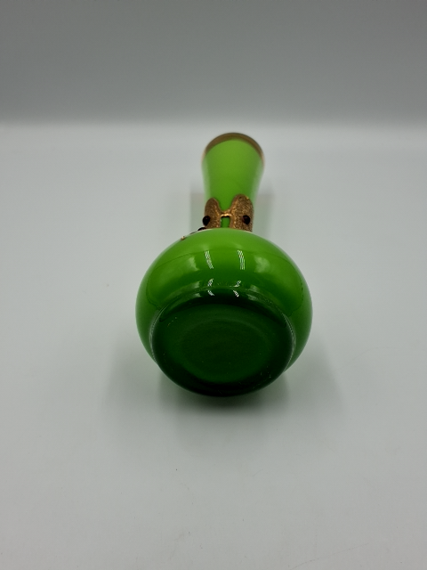 Bohemisk glas Grøn blomster vase