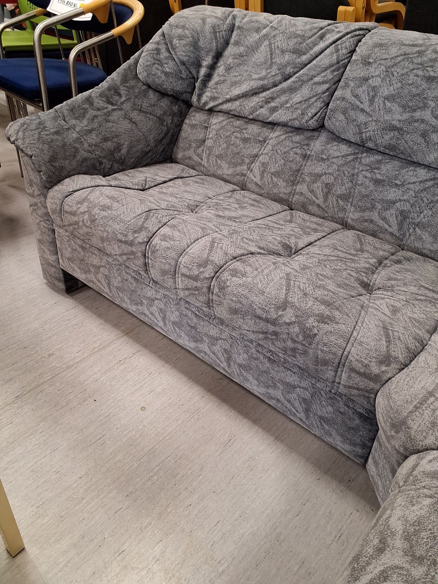 L sofa polstret grå