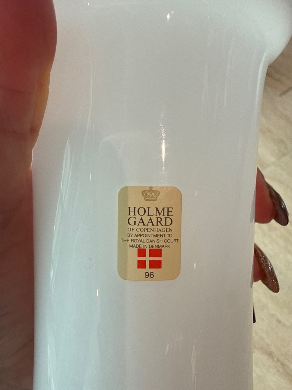 Glasvase hvid "Holmegaard"