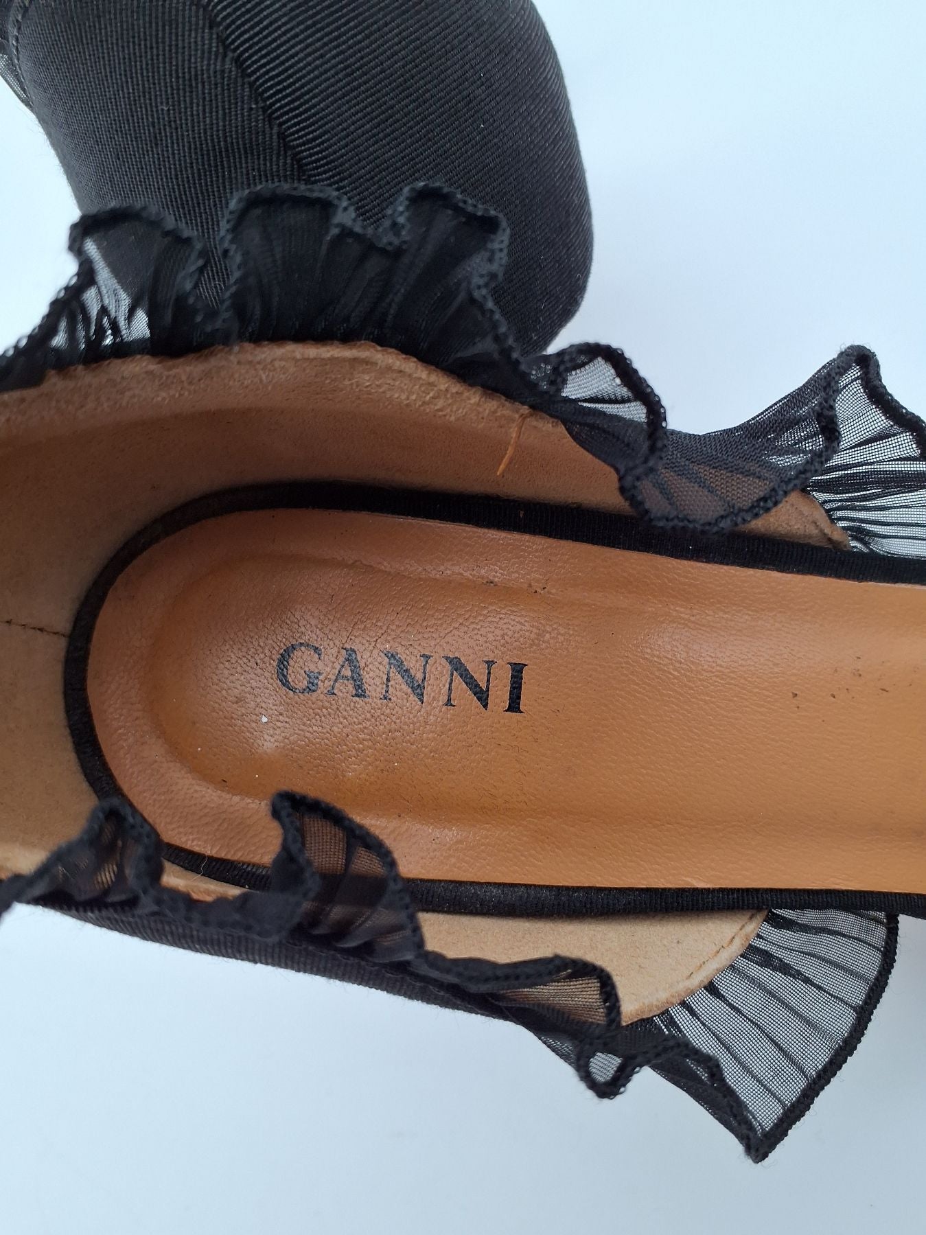 Ganni Ruffle D'Orsay Pumps