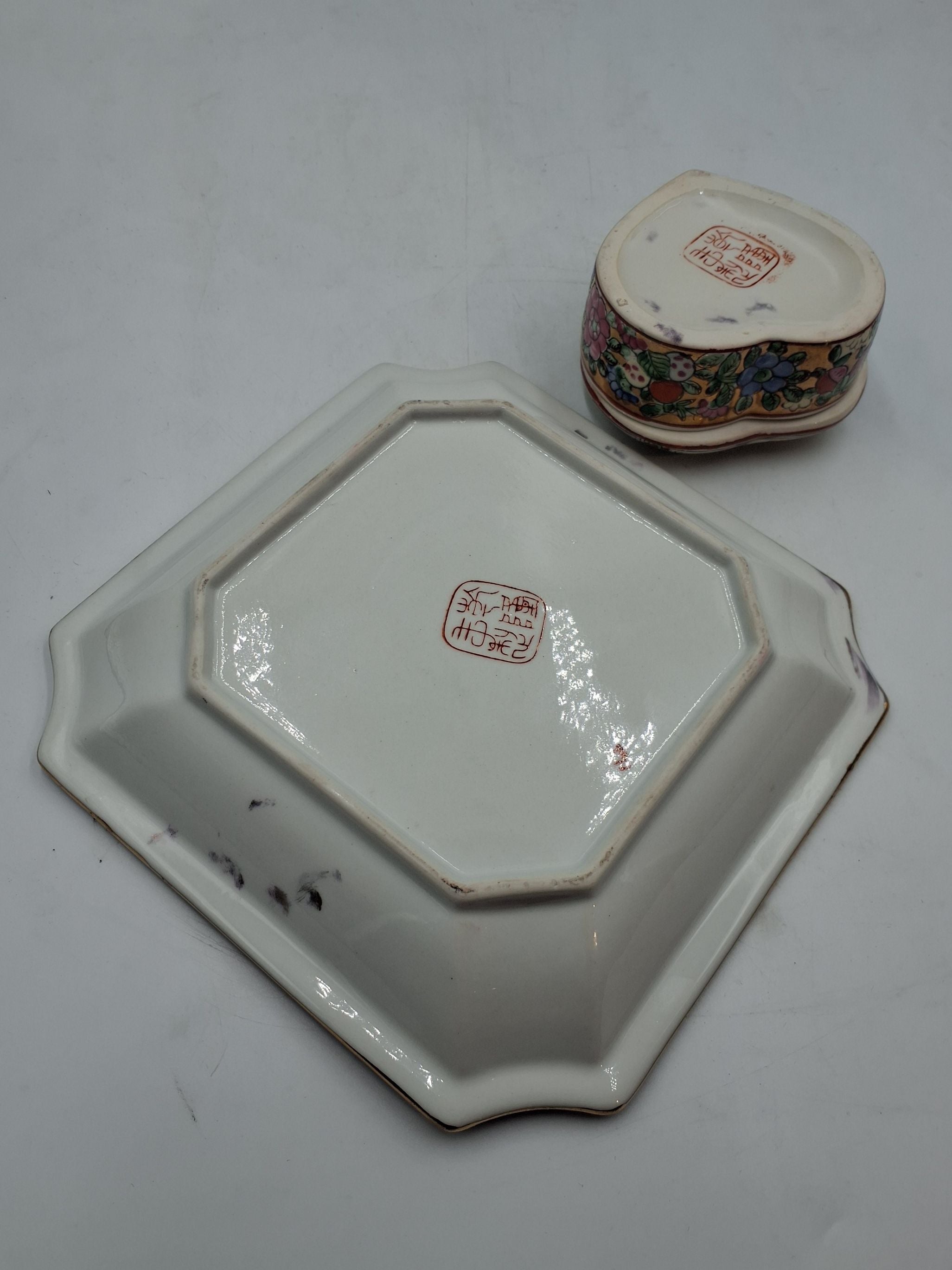 Rose medallion porcelain sæt, kinesisk antik