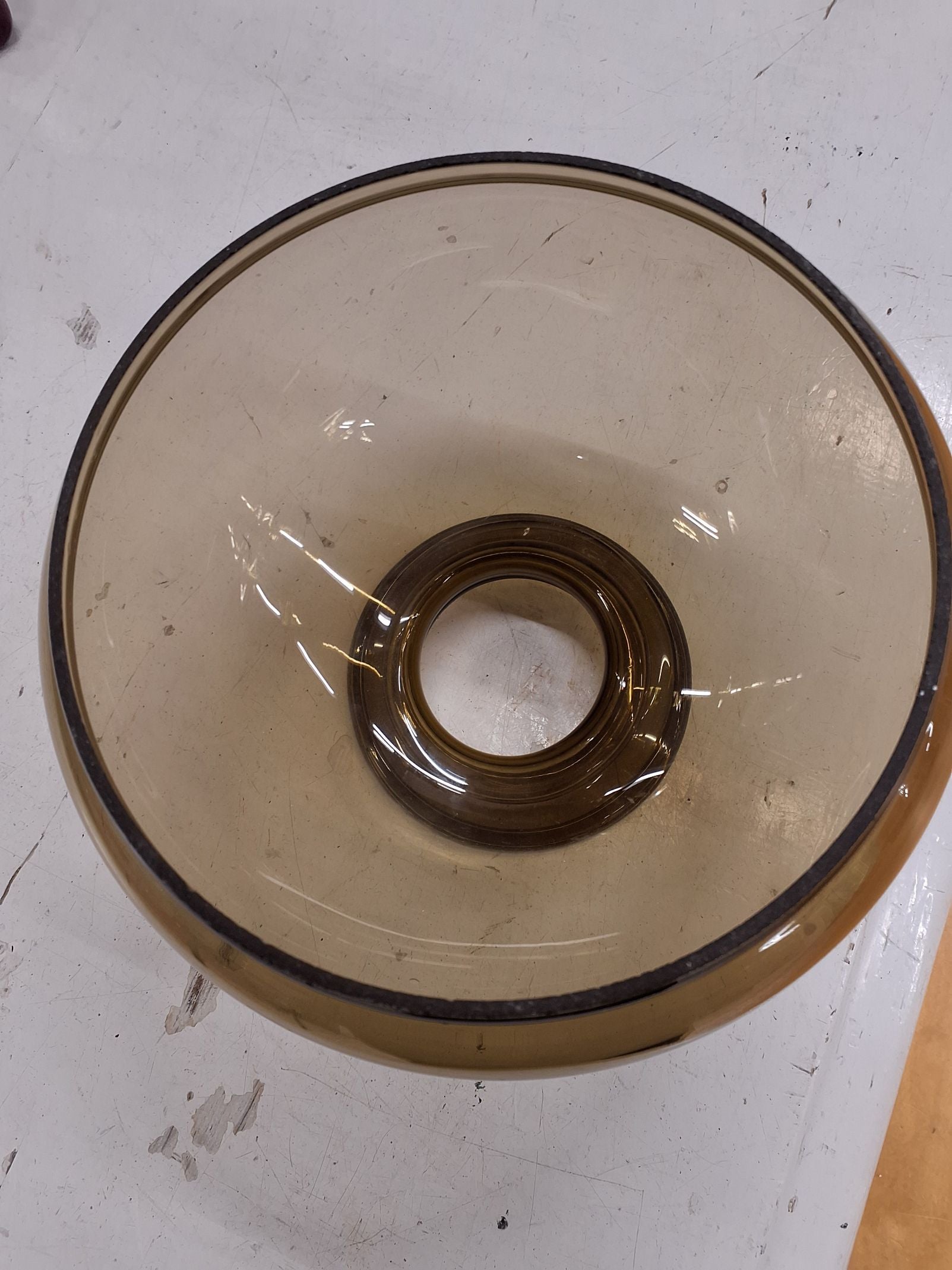 Vintage røgfarvet olielampeskærm – Ø153 mm