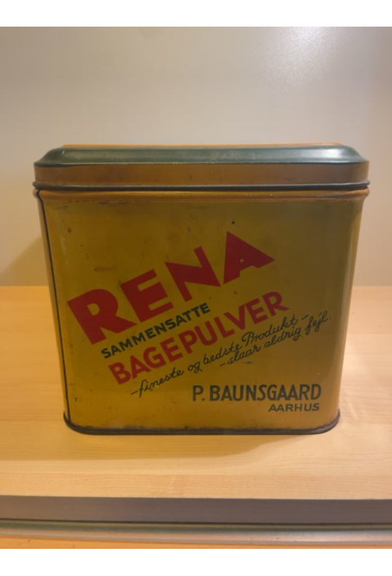 Gammel Rena Bagepulver metalæske
