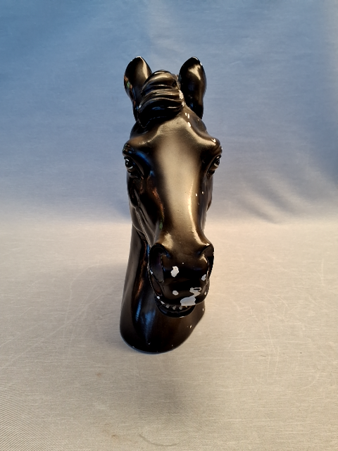 Glaseret Gibsfigur med Patina Hest