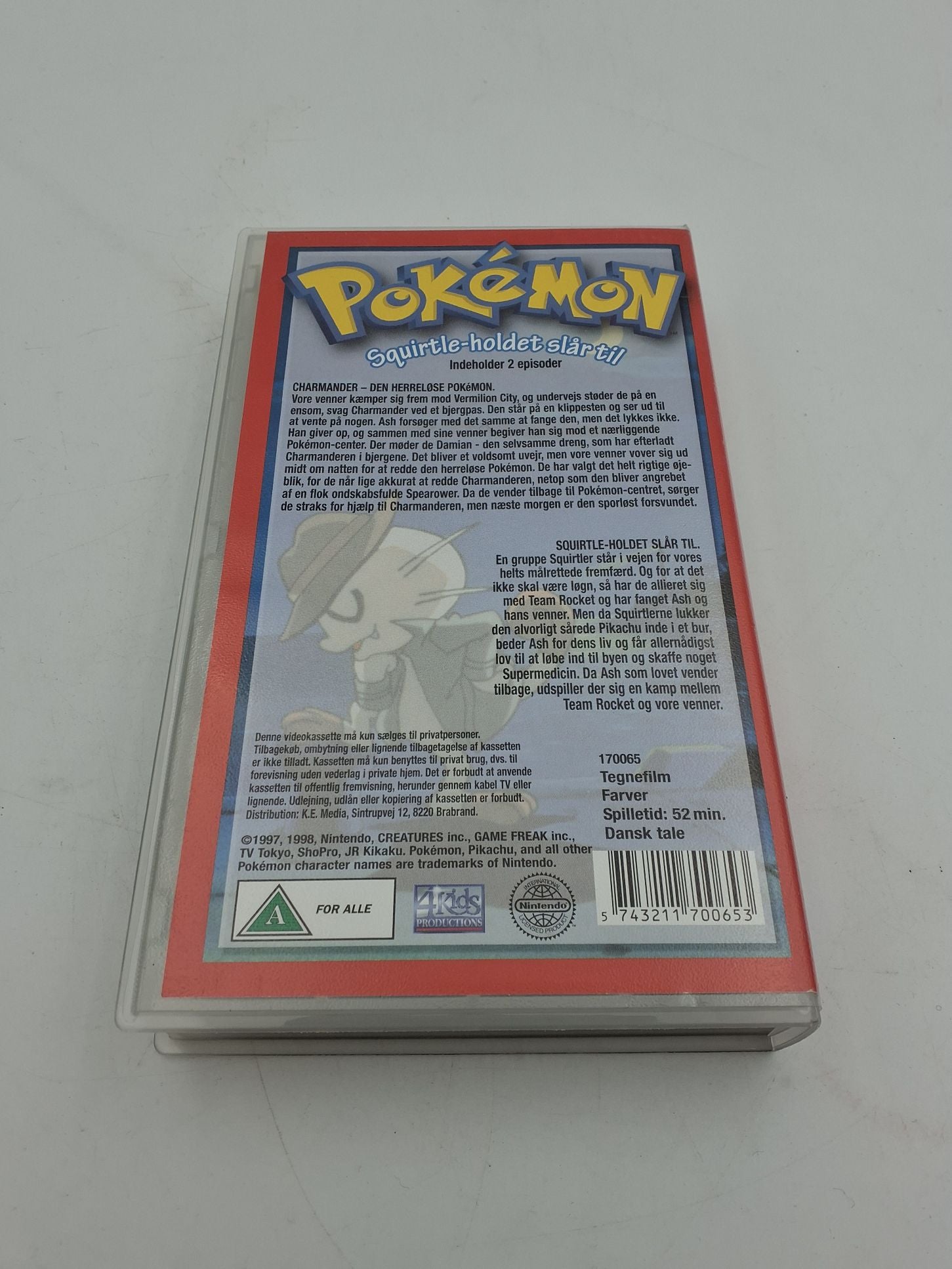 Pokémon VHS-videobånd "squirtle-holdet slår til"