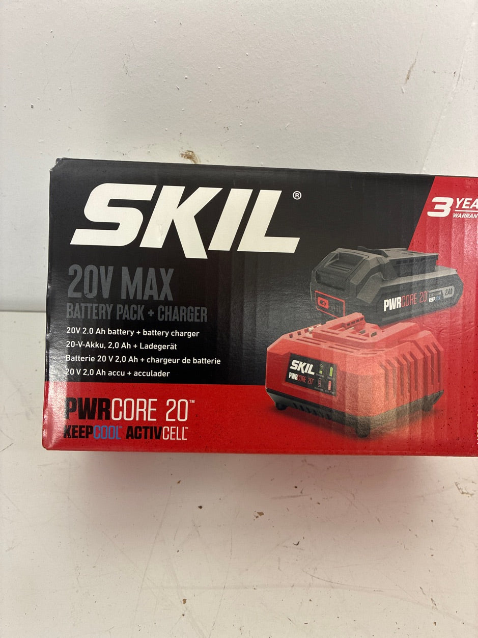 SKIL oplader og batteri PWRCORE 20