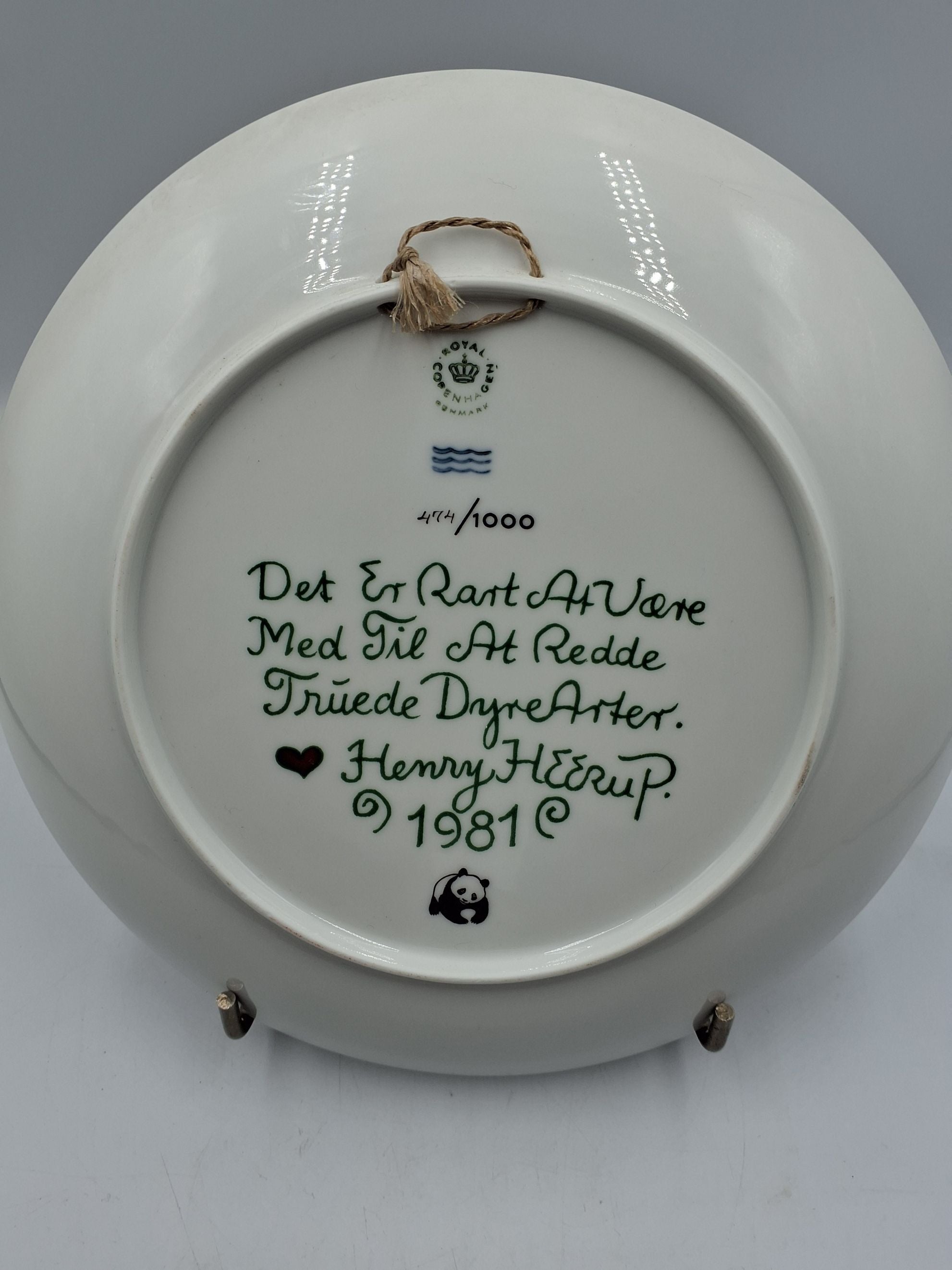 Royal Copenhagen Heerup tallerken 1981