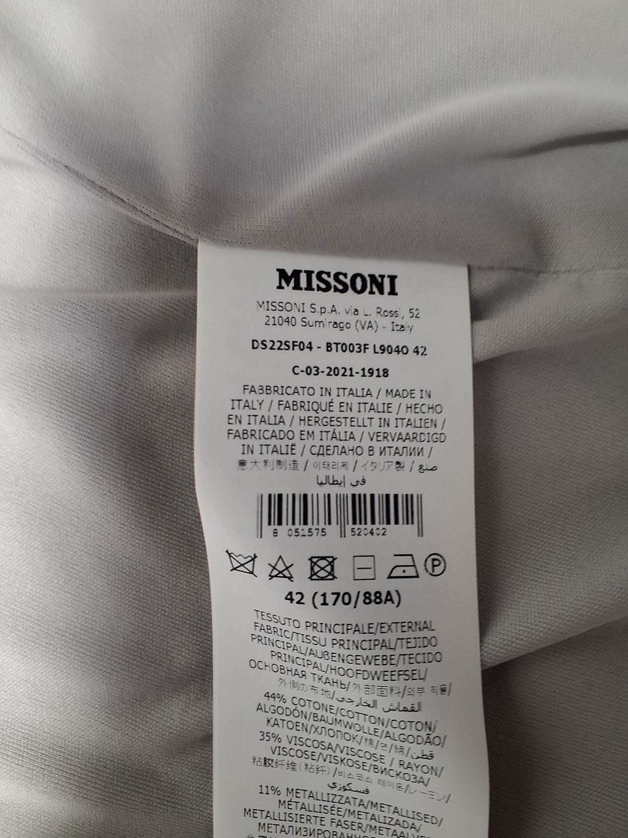 Missoni jakke sølv