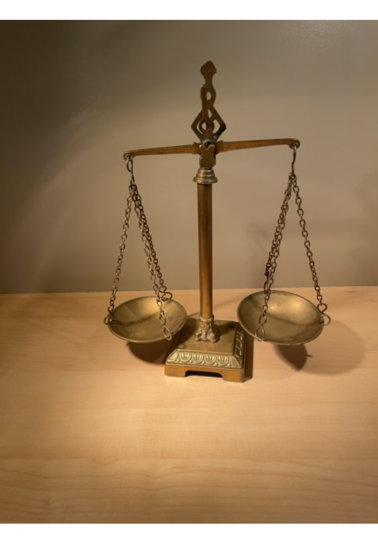 Antik messing vægt m. lodder