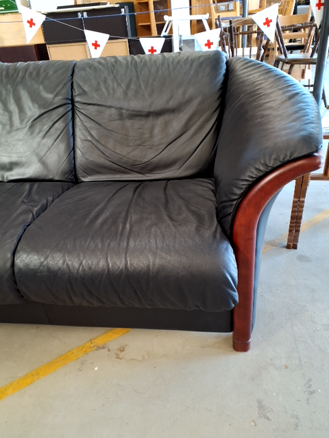 Sort læder sofa, ekornes