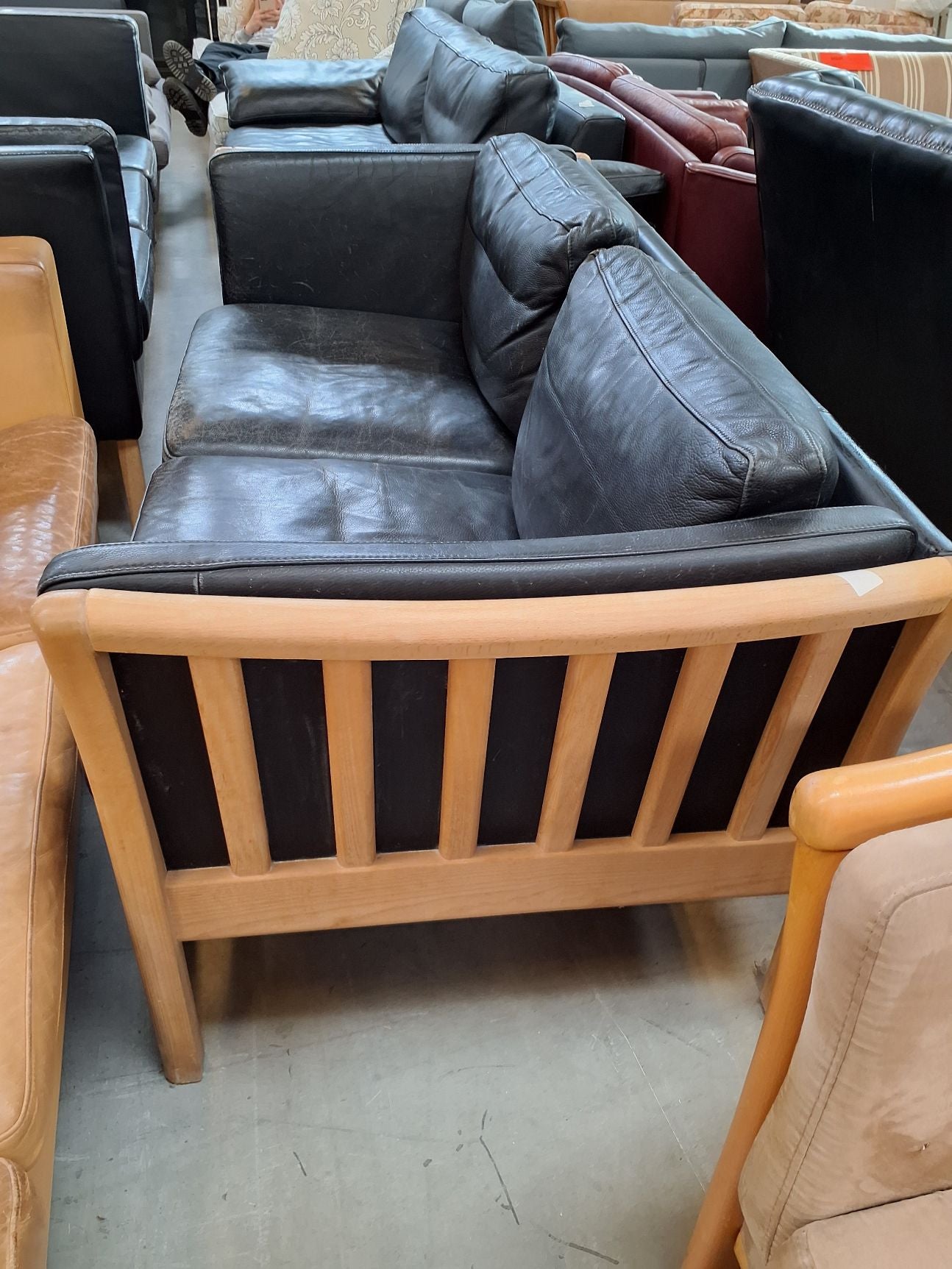 Klassisk dansk 2-pers. lædersofa