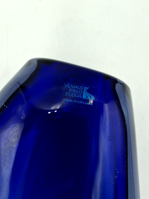 Blå glas vase