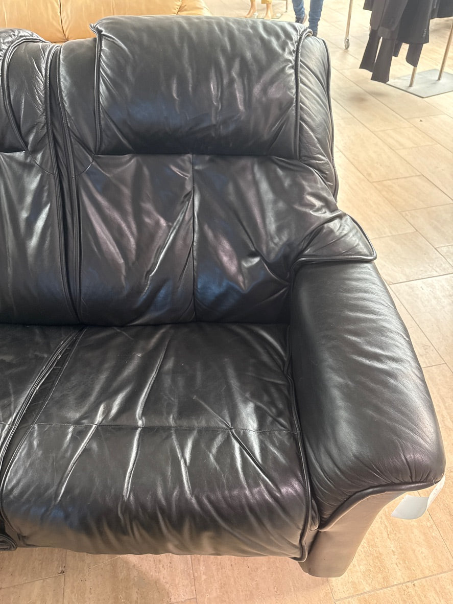 Lædersofa sort