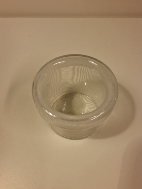 Kaj Franck Håndblæst glas krukke med hvide striber