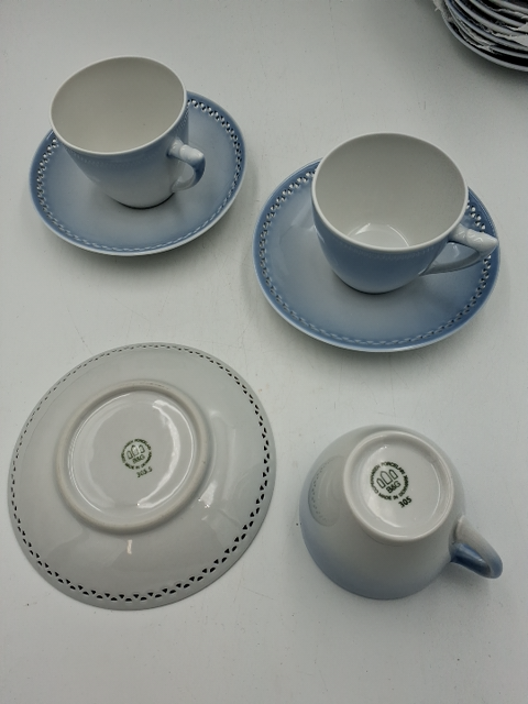 B&G blå tone kaffestel