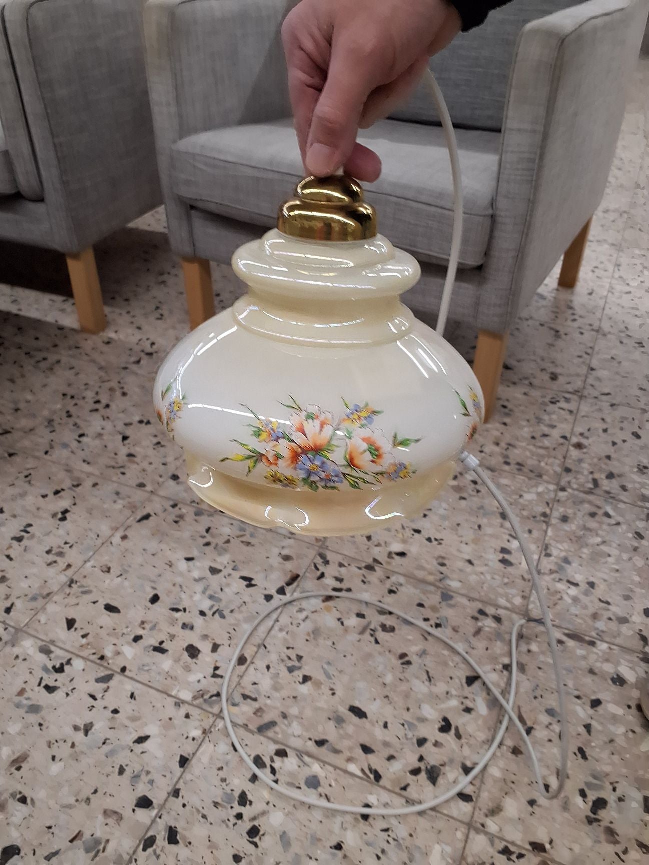 Loftlampe af glas