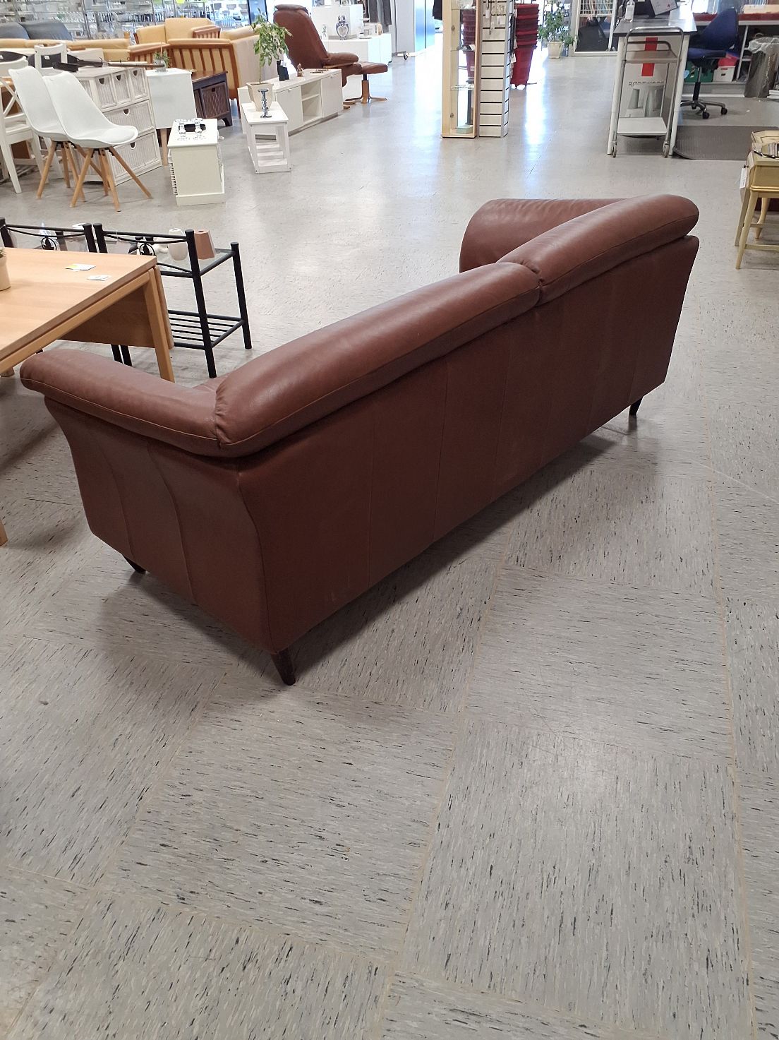 Cognacfarvet 3 ps sofa
