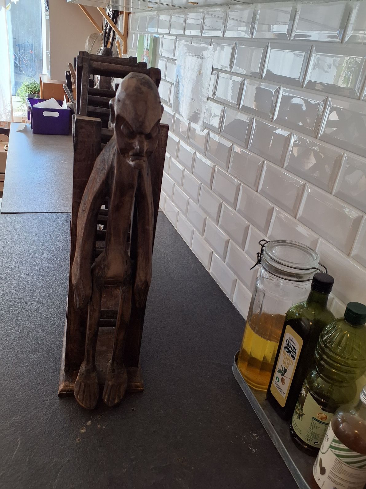 Vintage vinreol i træ