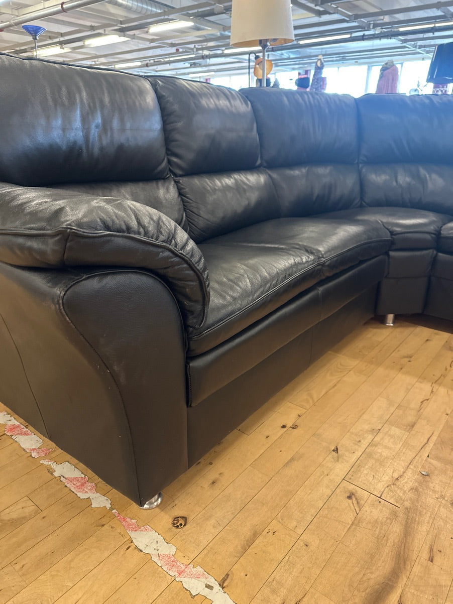 Hjort Knudsen lædersofa - sort
