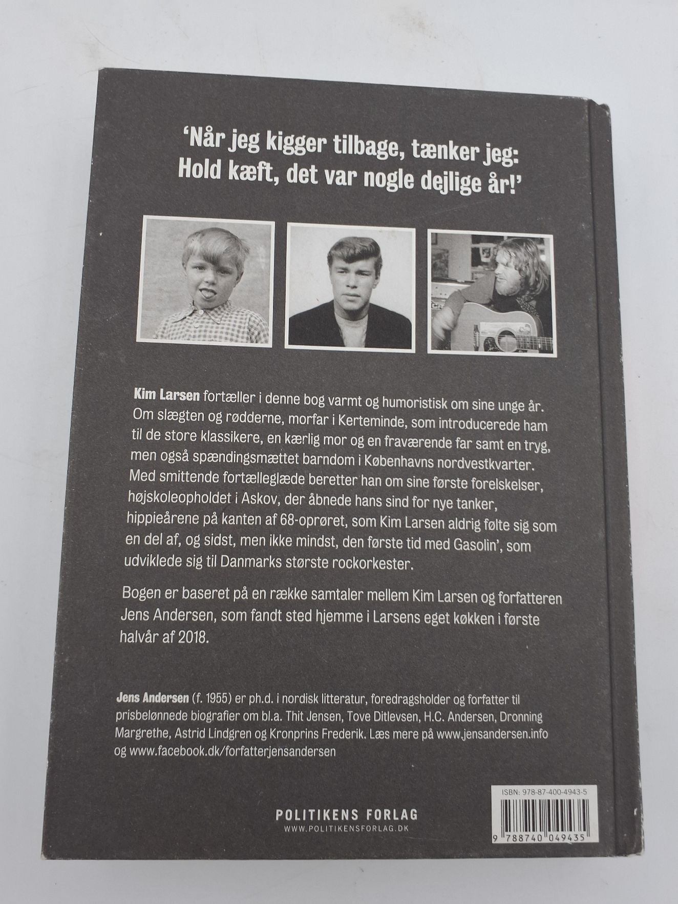 Kim Larsen Mine unge år. Forfatter Jens Andersen