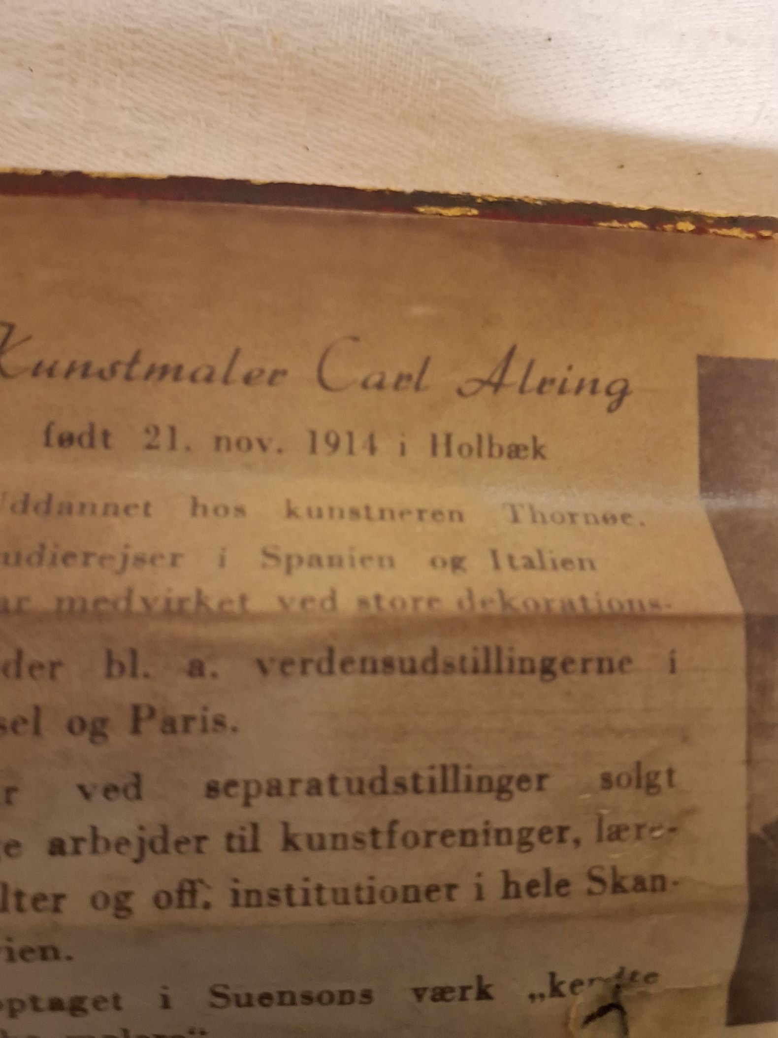 Carl Alring 3 stk samlet fuglemotiv i smuk rammer
