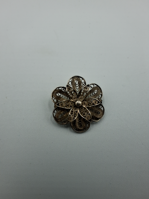 Vintage Broche i Sterling sølv Filigran blomst