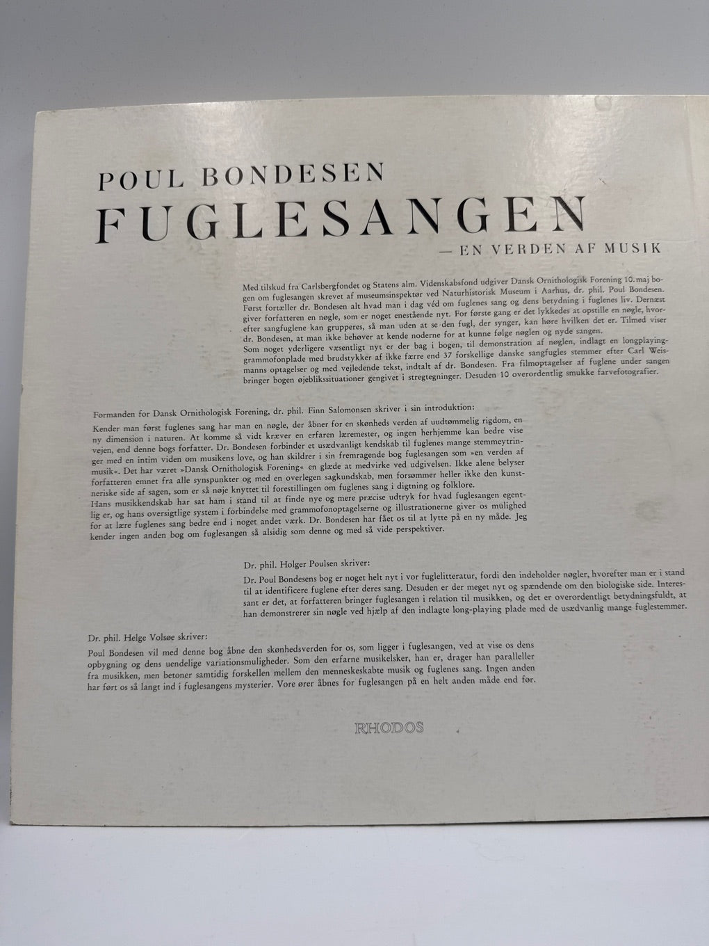 LP - Fuglesangen - Poul Bondesen
