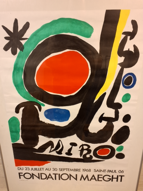 Litografi tryk/plakat.  Fondation Maeght 1968