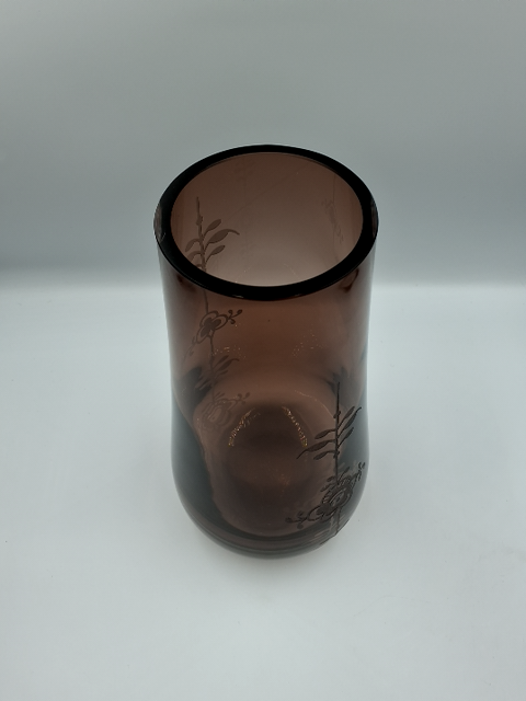 Royal Copenhagen Mussel mønster graveret glas vase