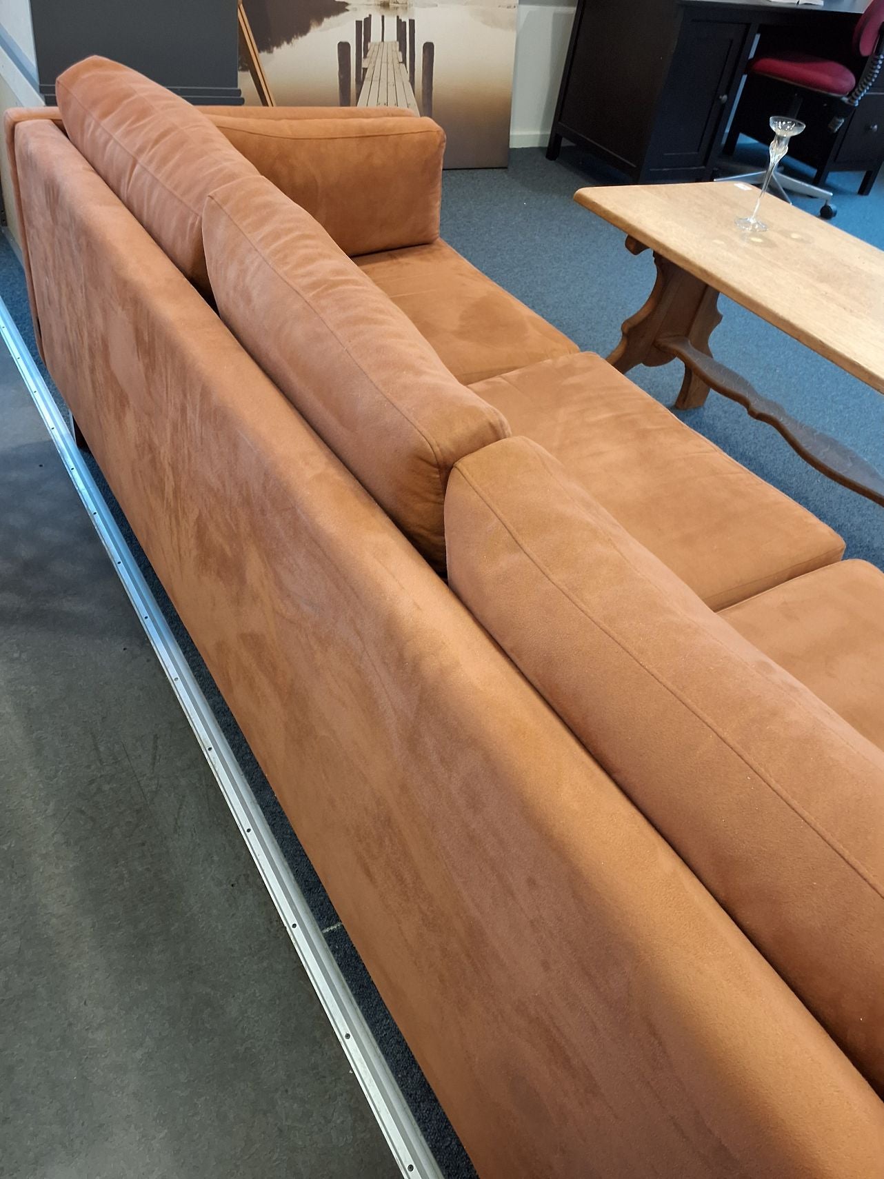 Cognac farvet 3 pers sofa