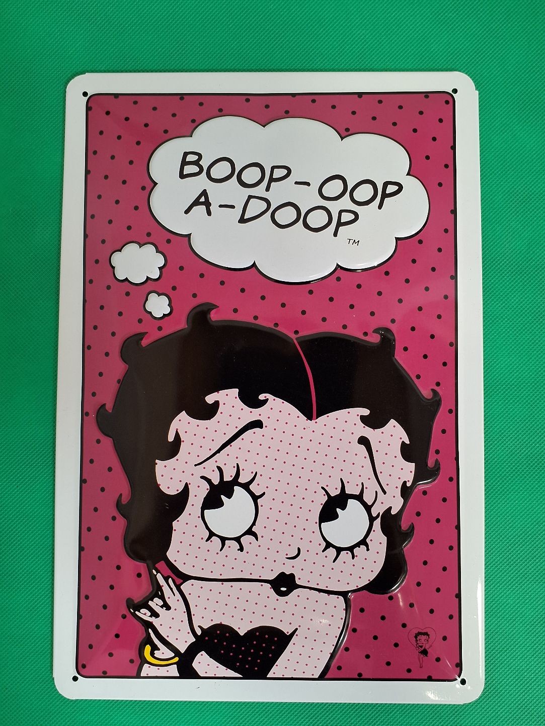 Metalskilt Betty Boop pink