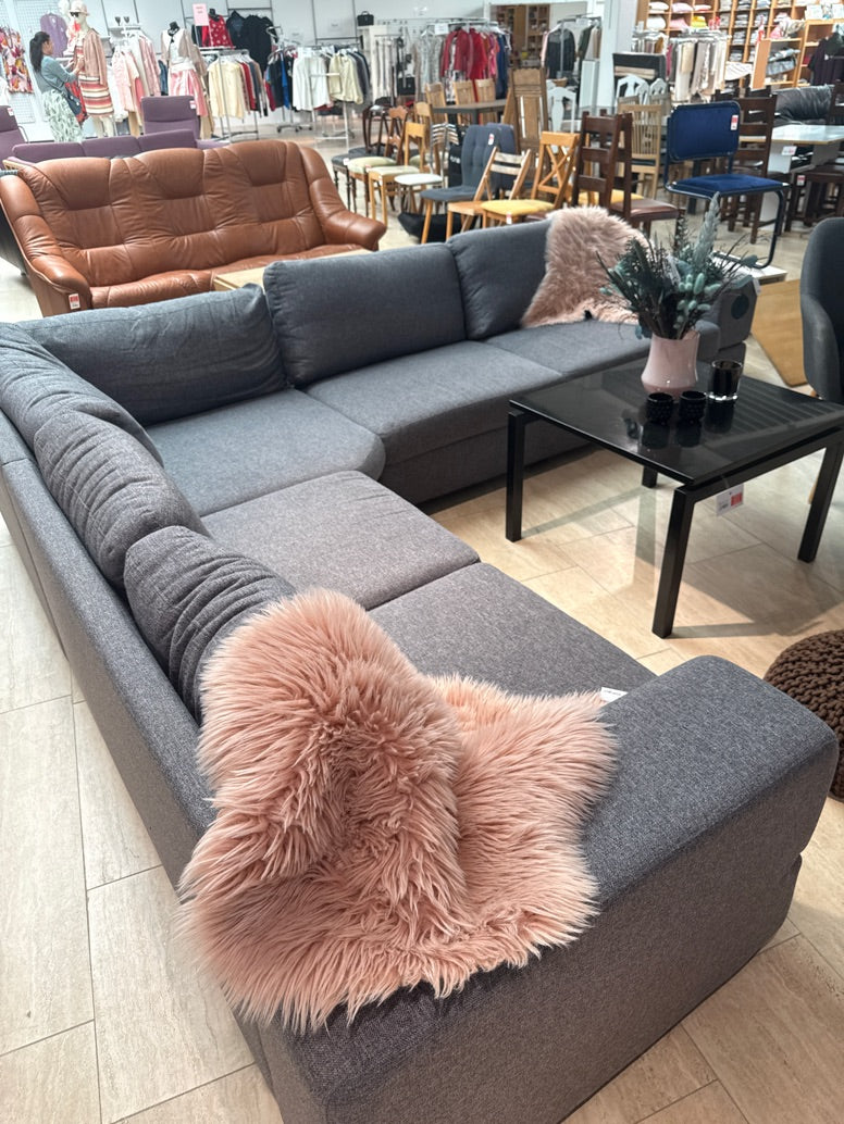 Vinkel sofa grå