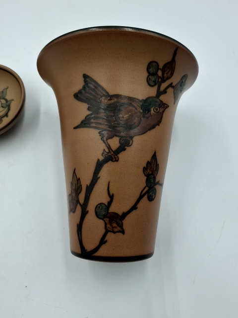 L.Hjorth Vase og lille smukke skål