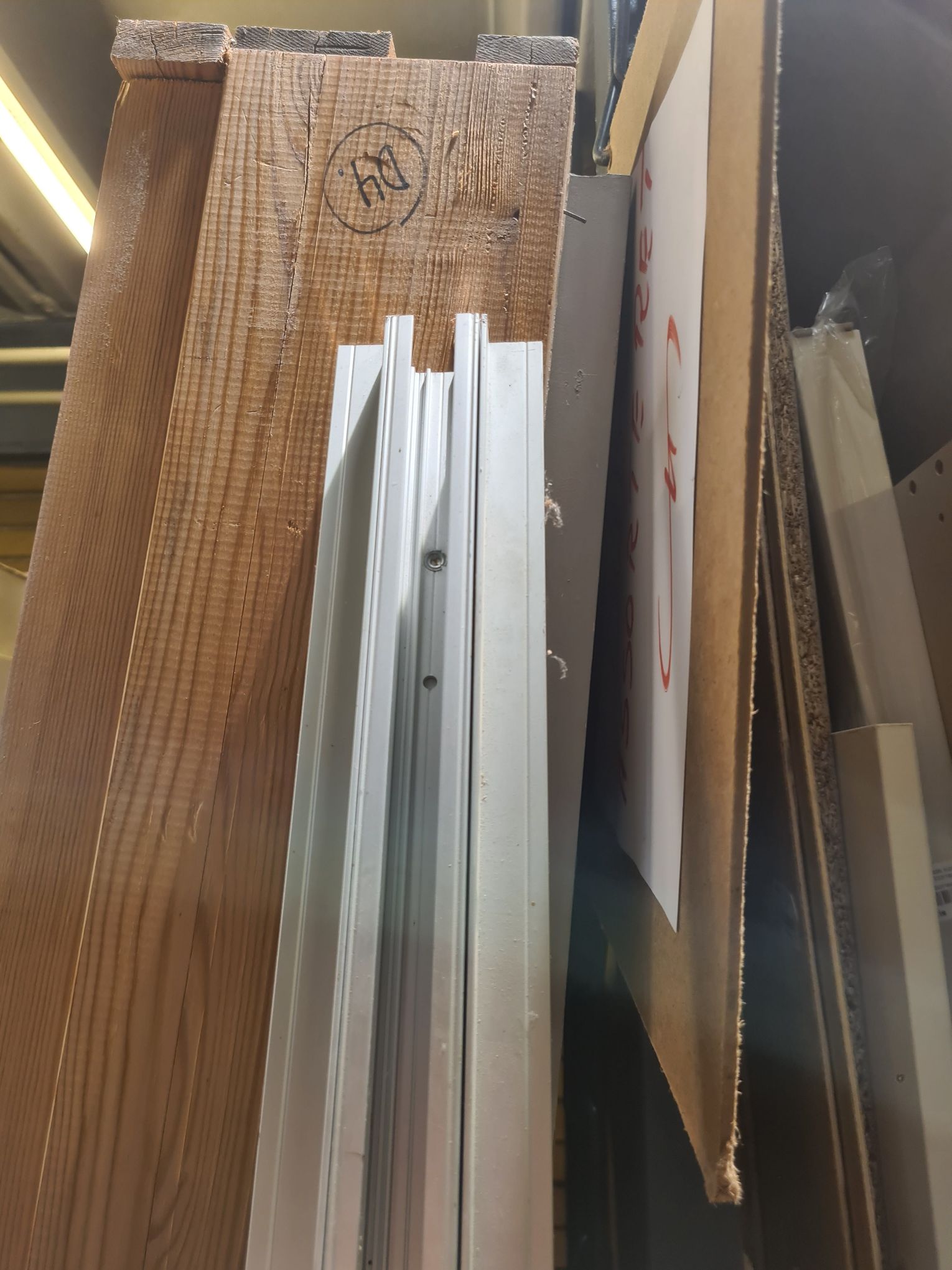 Skydedør med glas