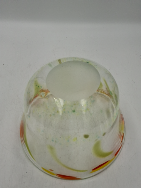 Farverig glas skål