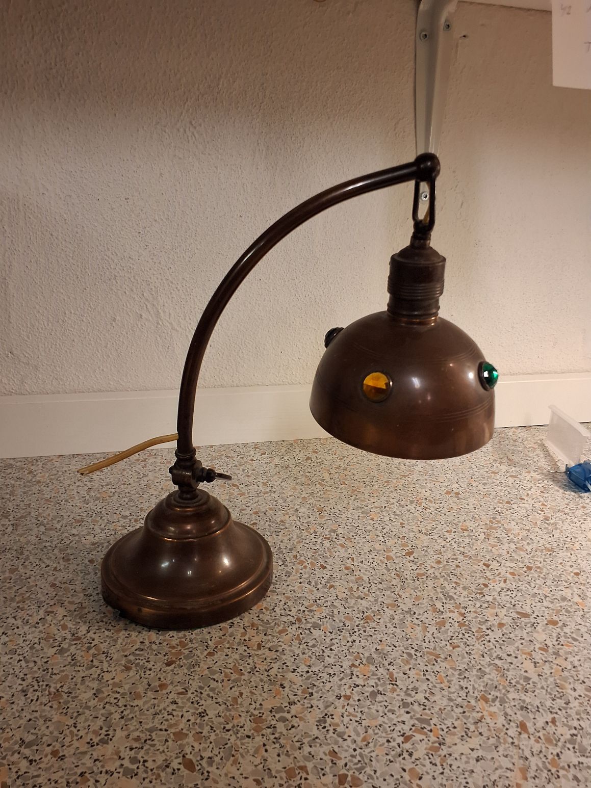 Antik messinglampe