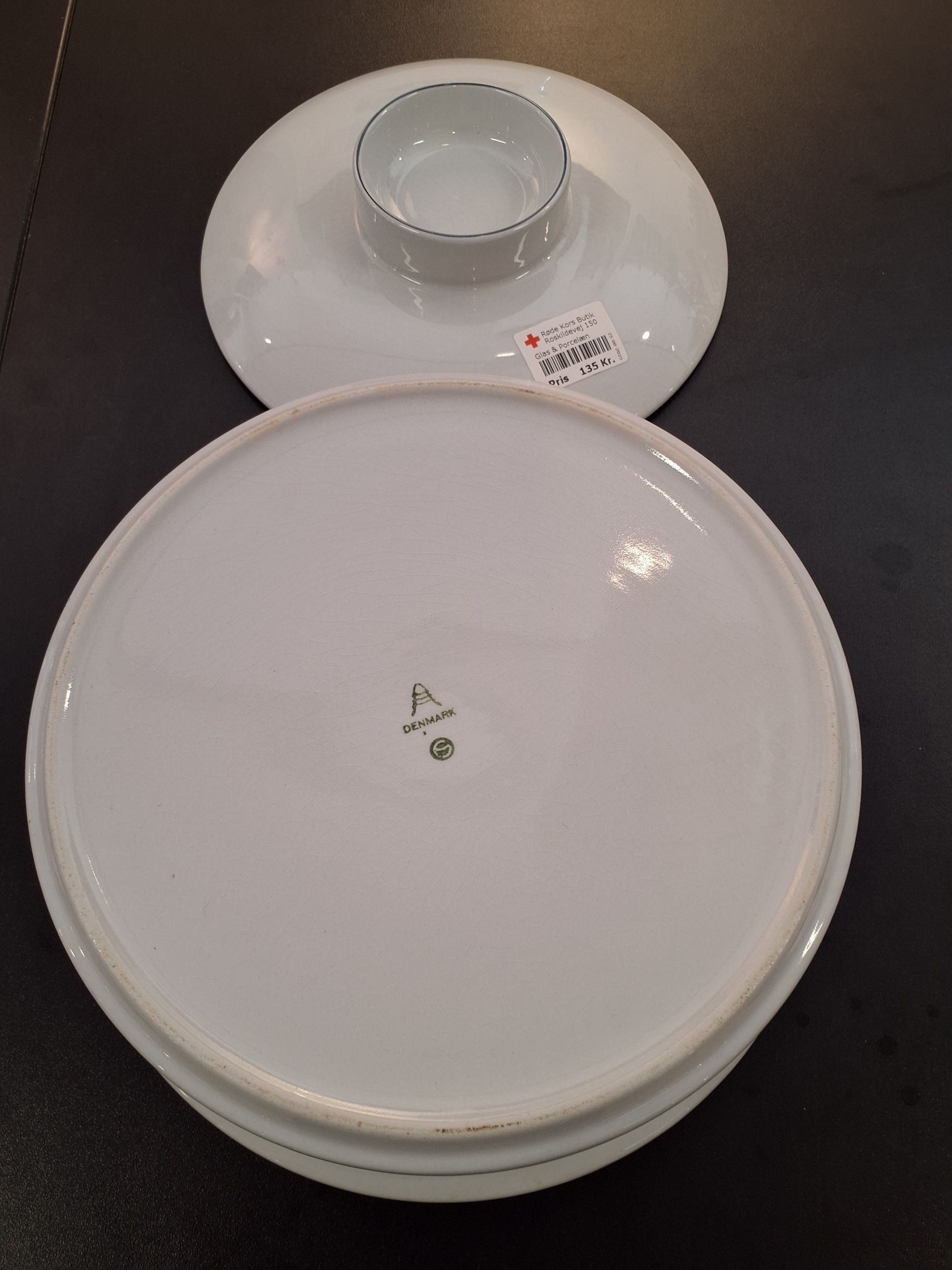Serveringsskål med låg blåkant