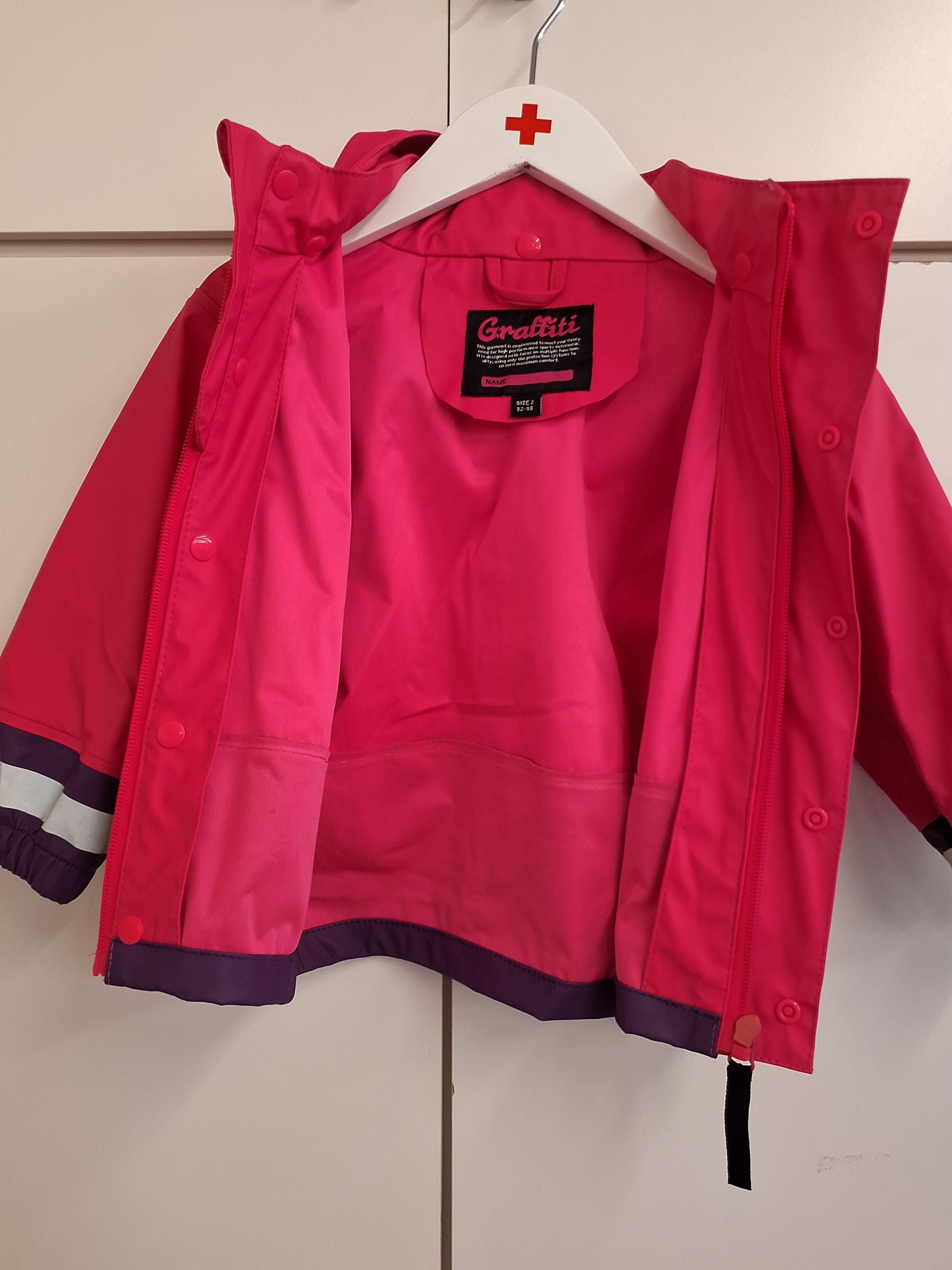 Pink regnsæt str 2/92-98