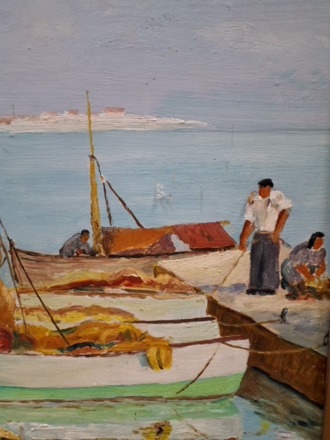 Maleri: Middelhavs fiskere, G. Amaak