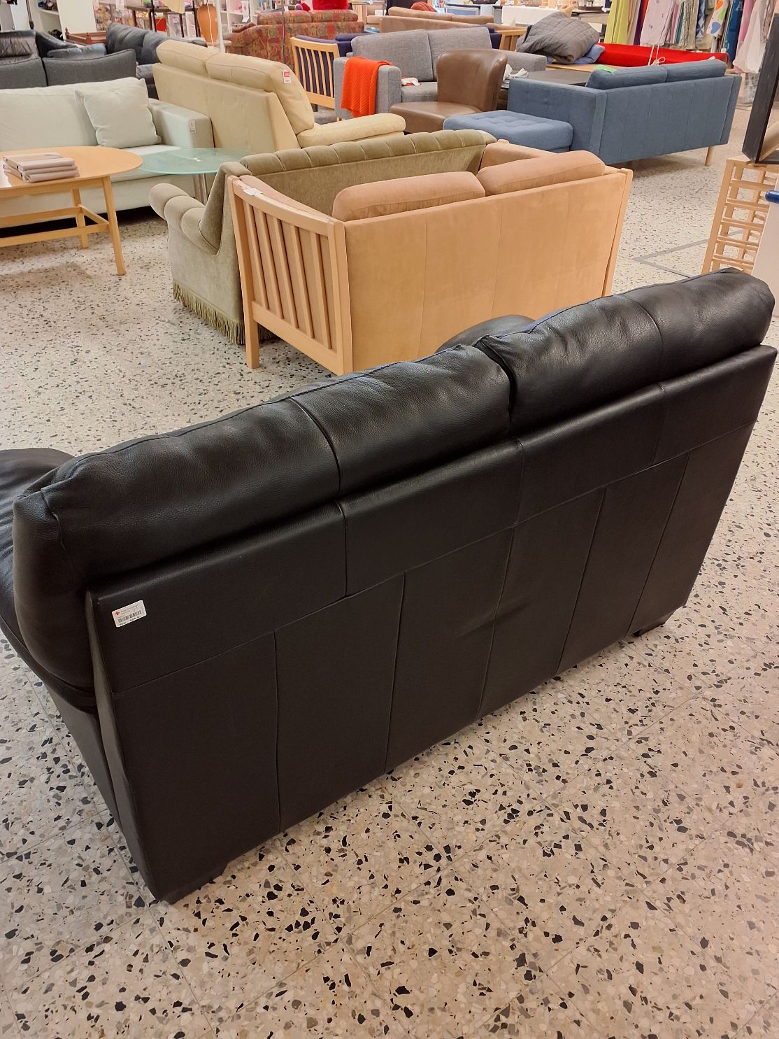 2 pers. Sort læder sofa