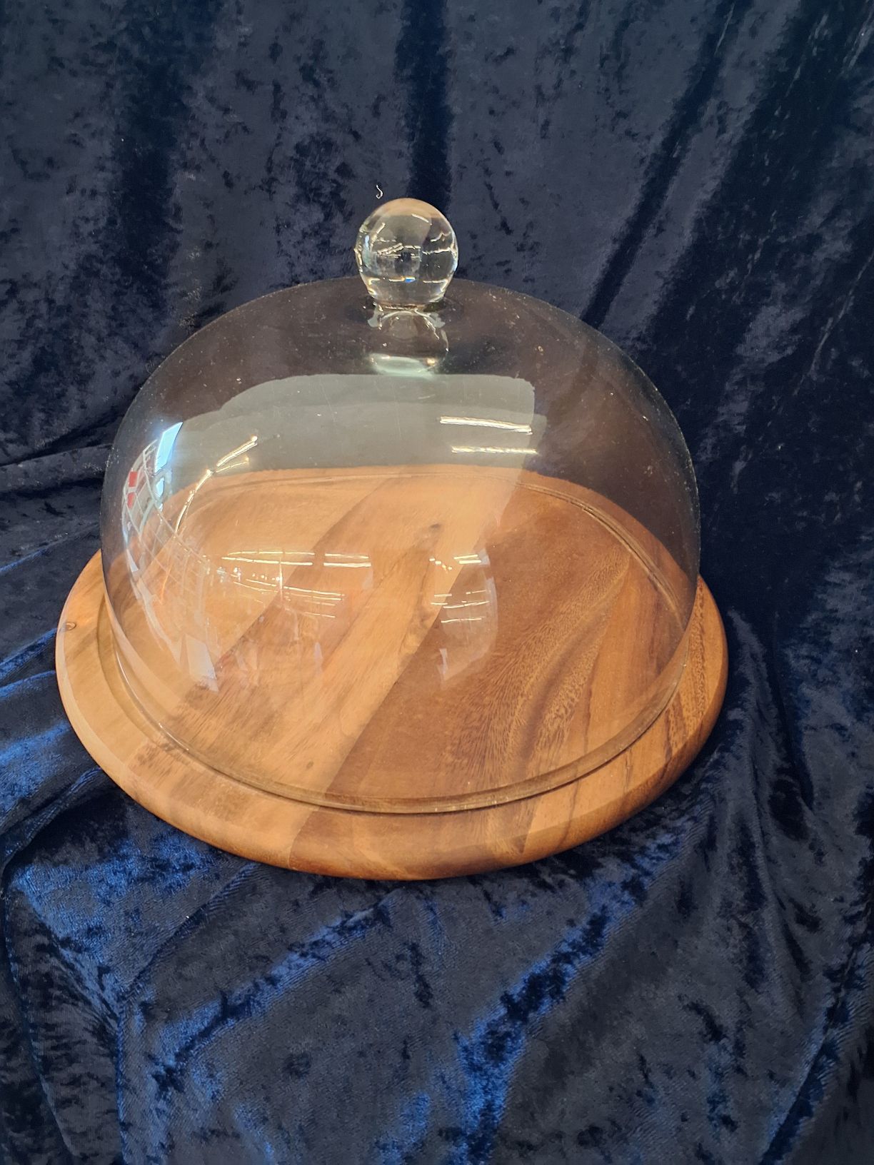Osteklokke med glas og træ