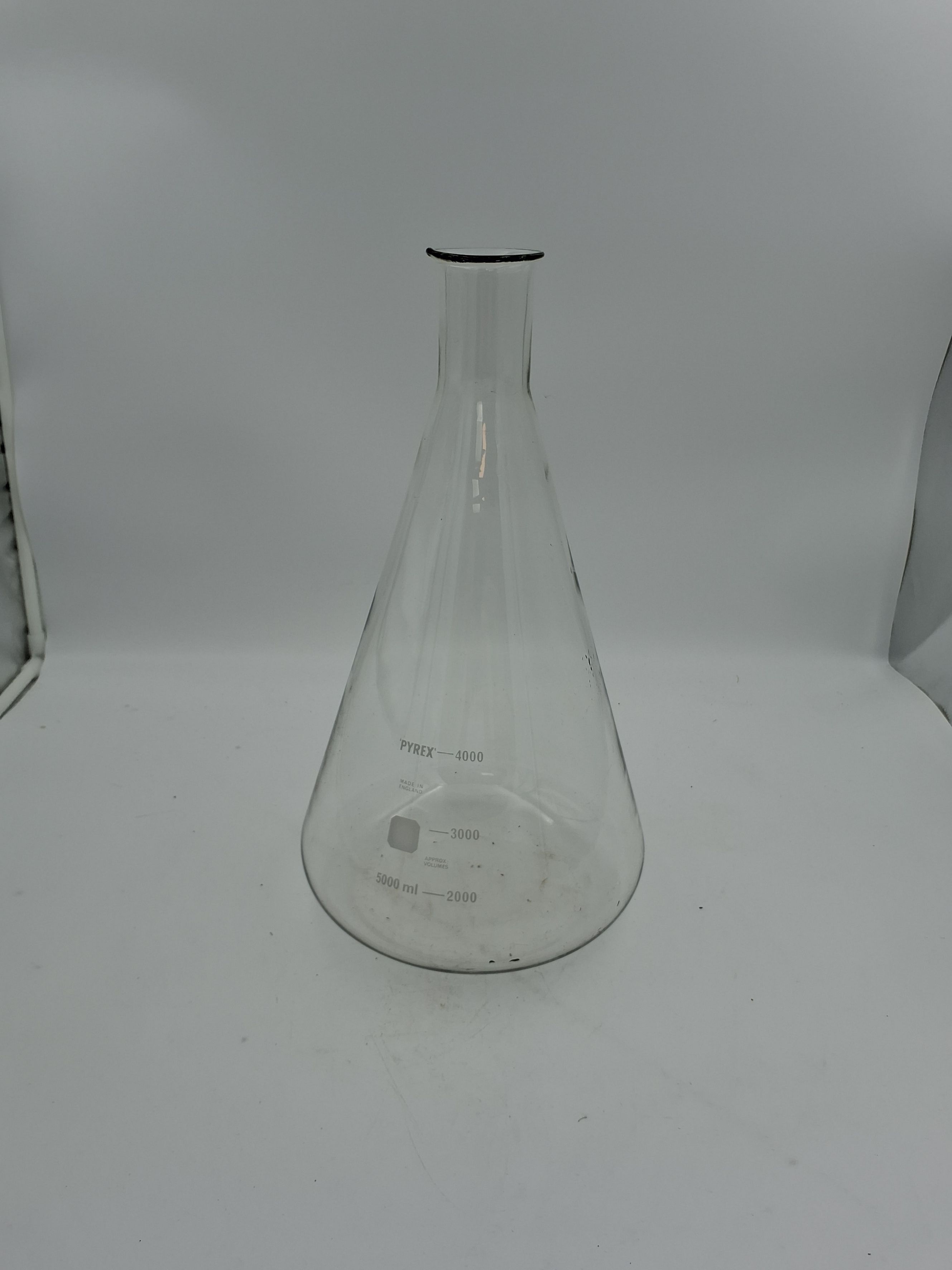Pyrex Erlenmeyer konisk kolbe 5000 ml