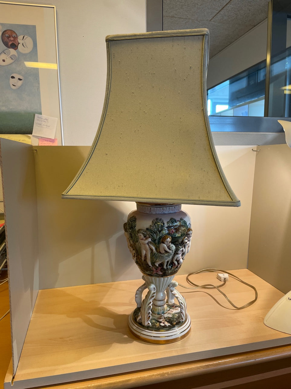 Italiensk Capodimonte Porcelænslampe