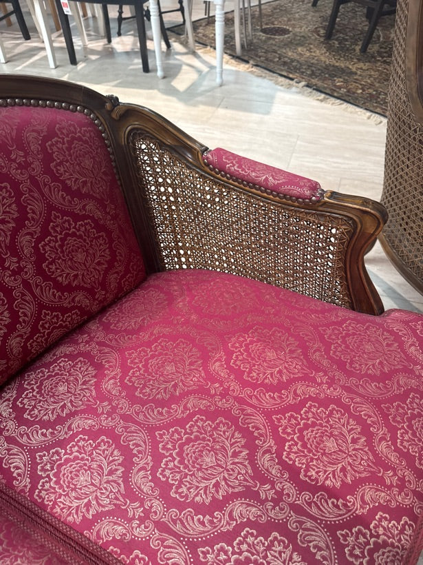 Sofa 3 Pers. M. Guld & rødt tryk
