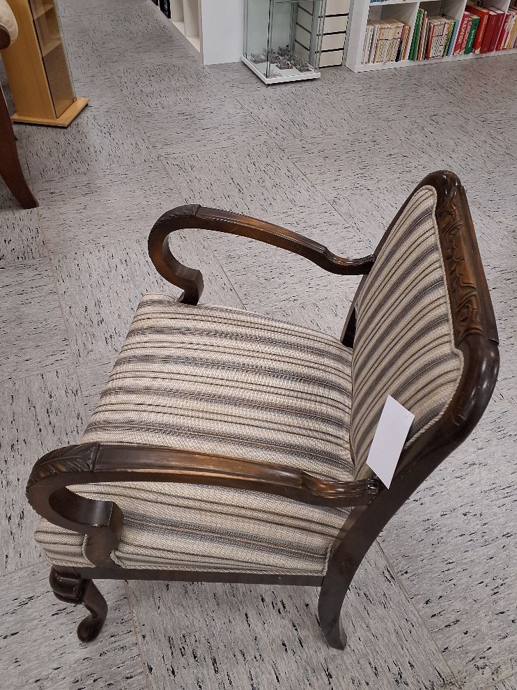 Vintage lænestol stribet polstring