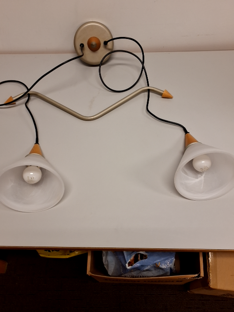 Loftlampe med 2 pendel