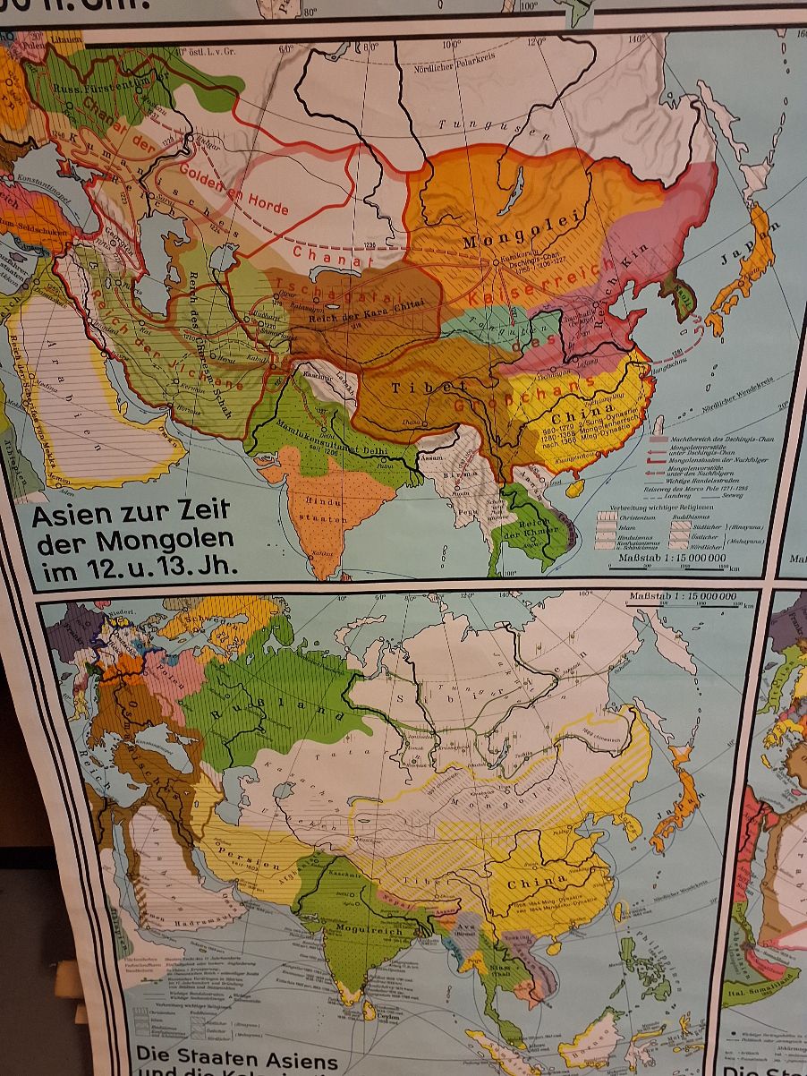 Skolekort Asien Historiske set