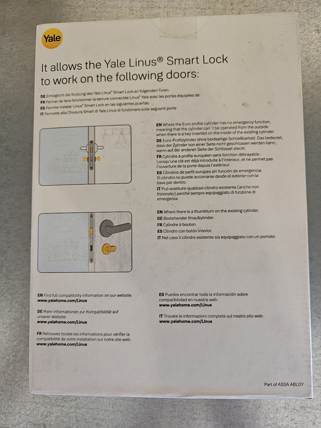 Yale Linus Adjustable Cylinder