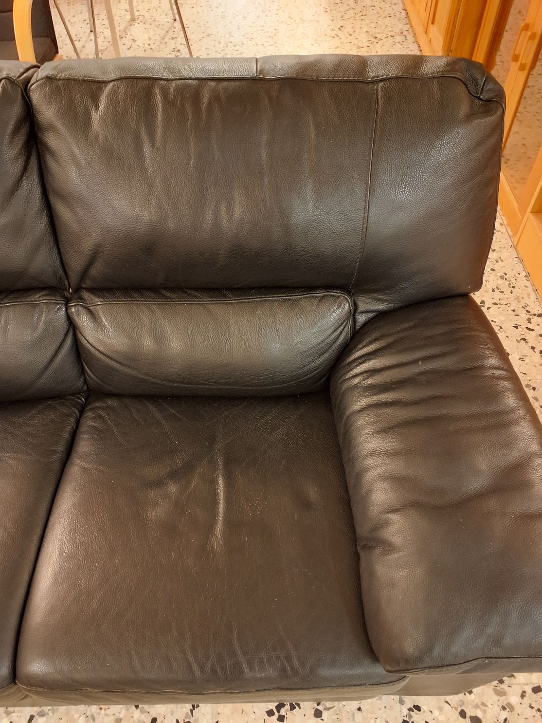 2 pers. Sort læder sofa