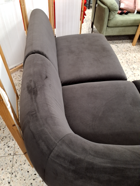 Hjørnesofa i velour stof